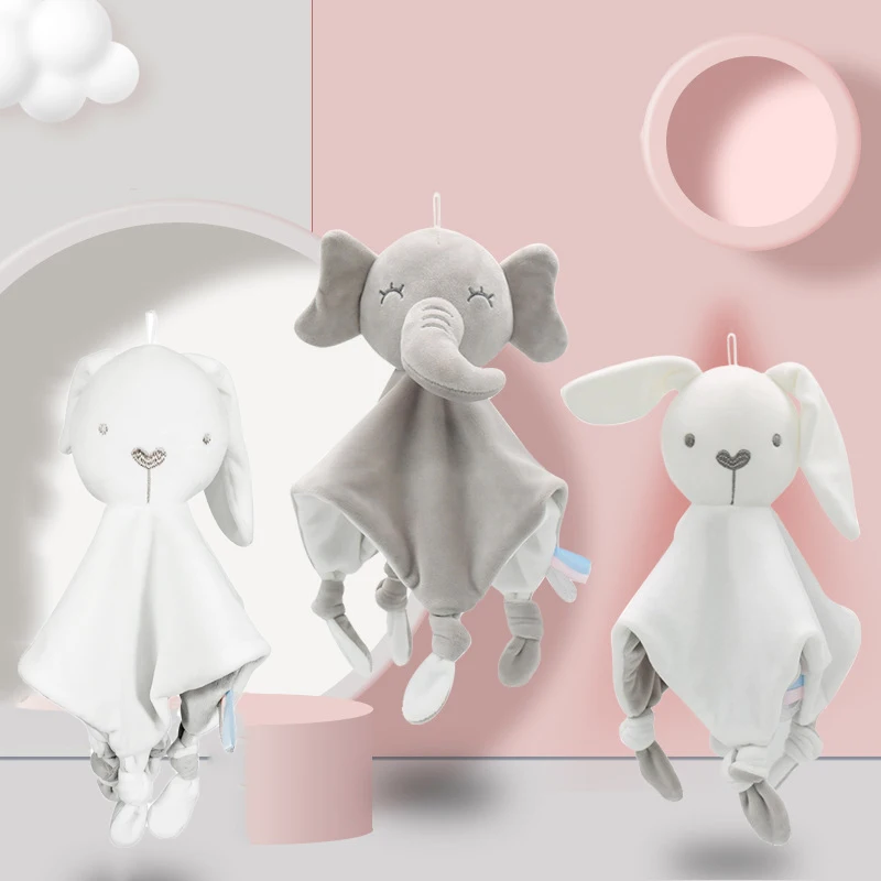 Baby Appease Towel Elephant Stuffed Plush Toys Animals Dolls Soothe Newborn Sleeping Blanket Infant Comfort Toy Saliva Towel