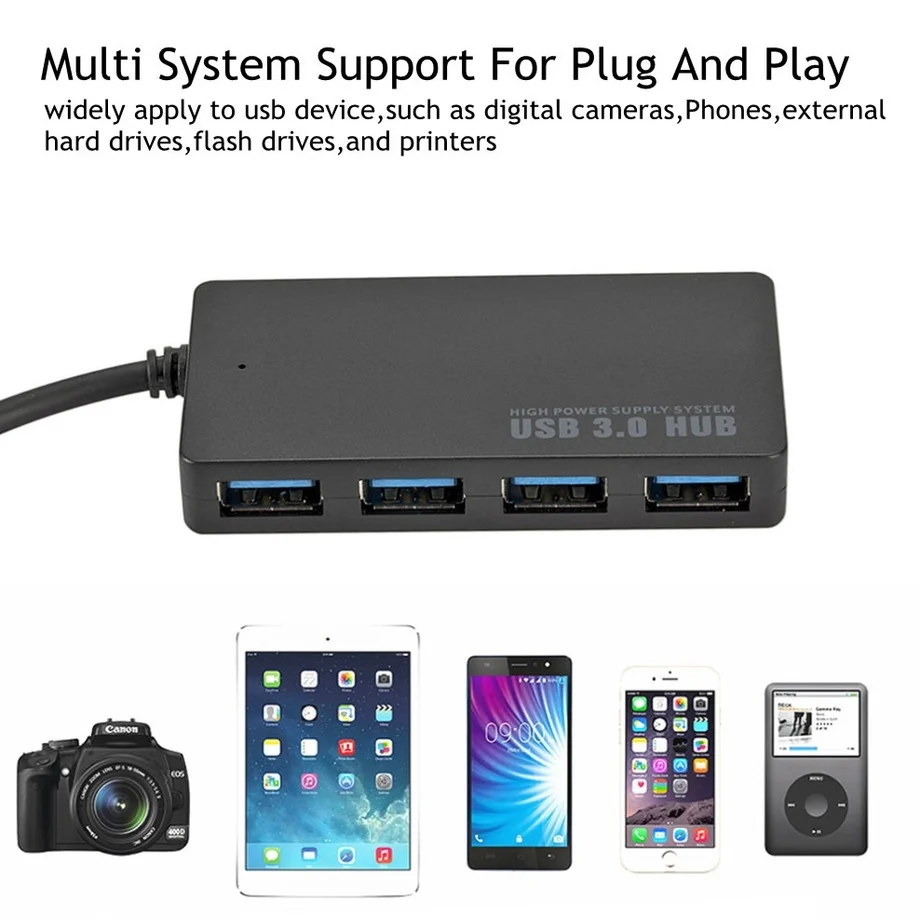 Grwibeou High Speed USB 3.0 HUB Multi USB Splitter 4 Ports Expander Multiple USB Expander Computer Accessories For Laptop PC