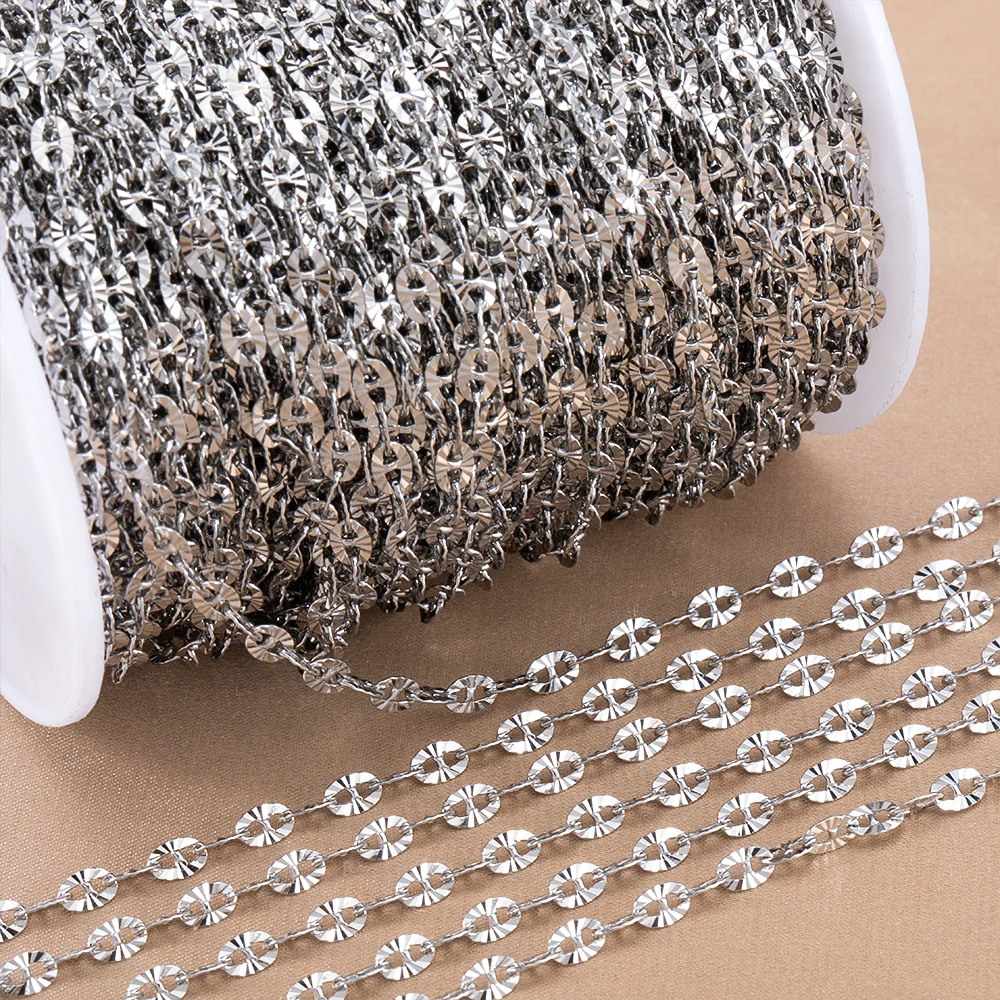 Kein Verblassen, 1 Meter, radiale Linie, Sonnenform, geprägte Kette, Edelstahl, Sonnenblumenkette, Schmuckherstellung, DIY-Halskette, Armband, Versorgung – Detail 6
