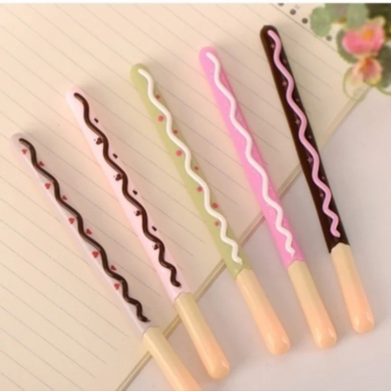 3 pezzi Set bastoncini 0.38mm carino torta al cioccolato penna Gel scrittura coreana materiale scolastico cancelleria Kawaii accessori per ufficio