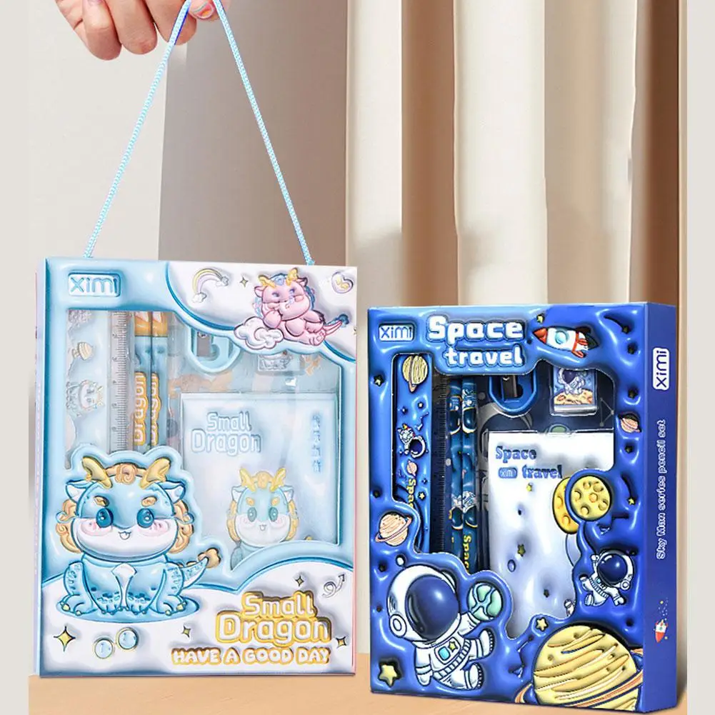 Brand-new 1pc Children's Stationery Sets Cute 6 In 1 Stationery Set Kindergarten Birthday Gift Study Pencils Stationery Set