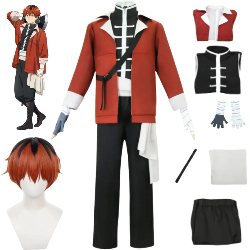 Stark Cosplay Costumes Anime Frieren Beyond Journey's End For anime expo Famous anime character Red top