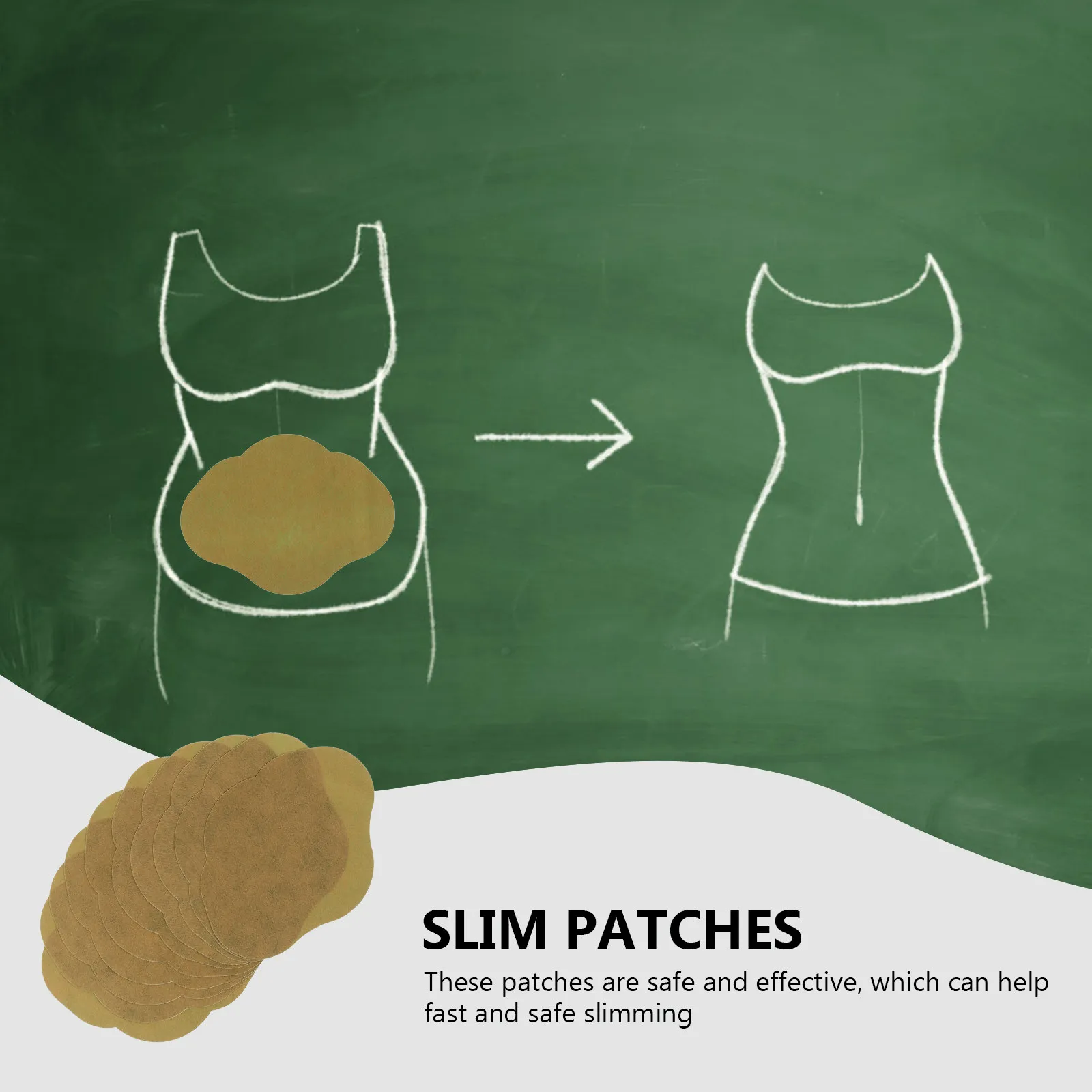 

10 Sheets Slimming Patches Premium Spunlace Fabric Strong Adhesion Portable Lightweight Navel Stickers for Daily Use Obesity