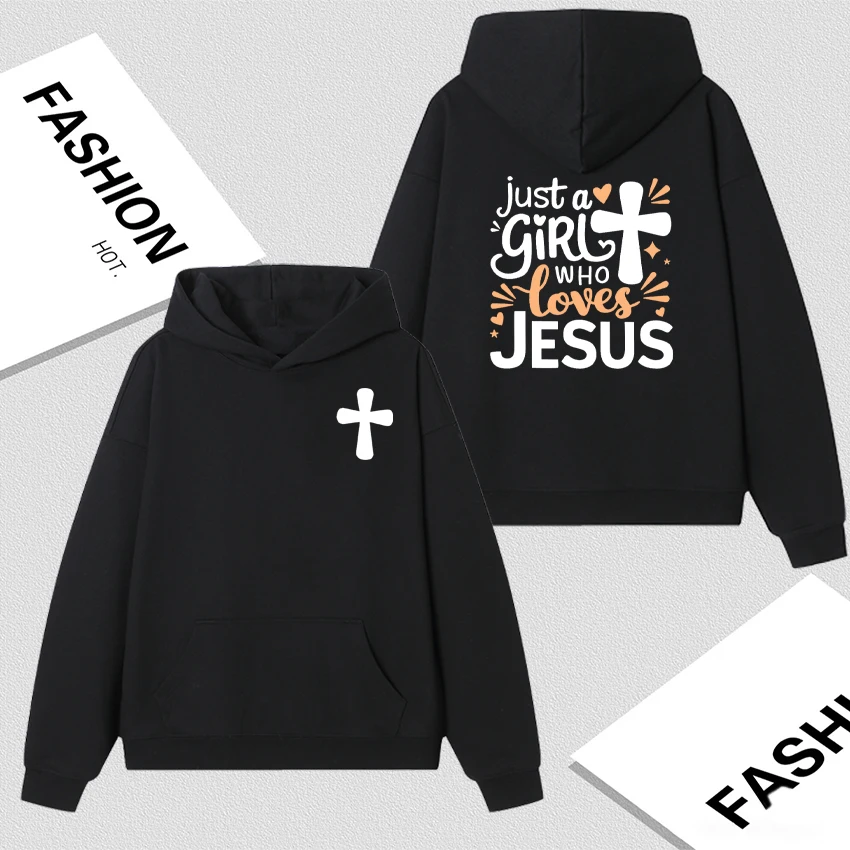 

Girl who loves Jesus Personalized Graphic Print Letter Pocket Men Women Hoodie Fleece Fashion Oversized Long sleeve Sweatshirts