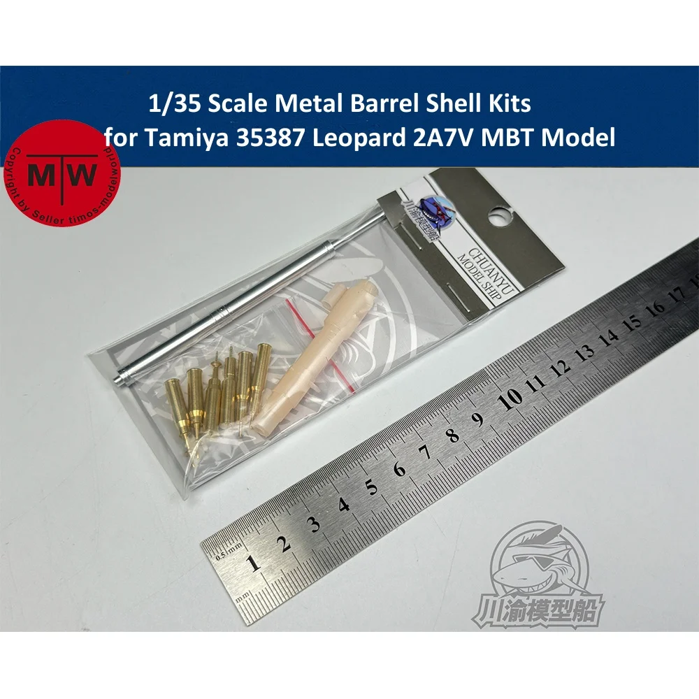 1/35 Scale Metal Barrel Shell Kits for Tamiya 35387 Leopard 2A7V Main Battle Tank Model CYT308