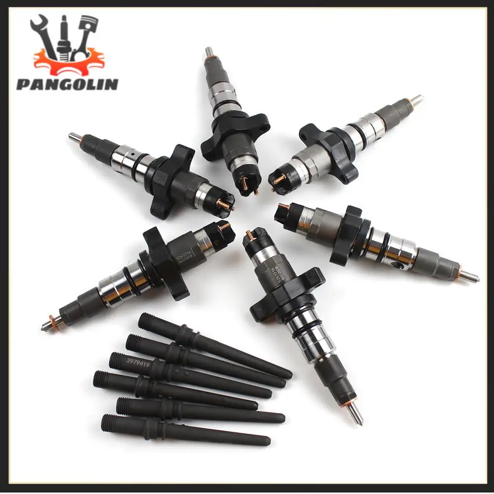 

6Pcs Fuel Injectors 0986435505 13500874-101 13500874-106 5135790AC 986435505 For Dodge Ram 2004-2009 Cummins 5.9L Diesel Engine