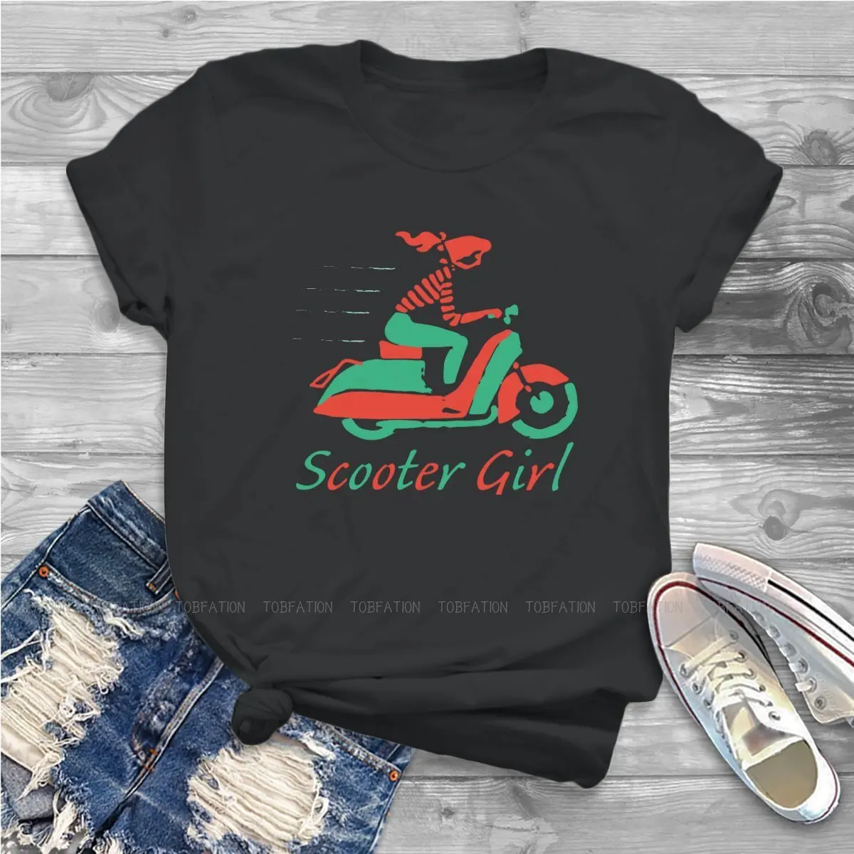 Scooter Girls 5XL TShirt Vespa Popular Transportation Tools Style Streetwear Casual T Shirt Girl Tee Special