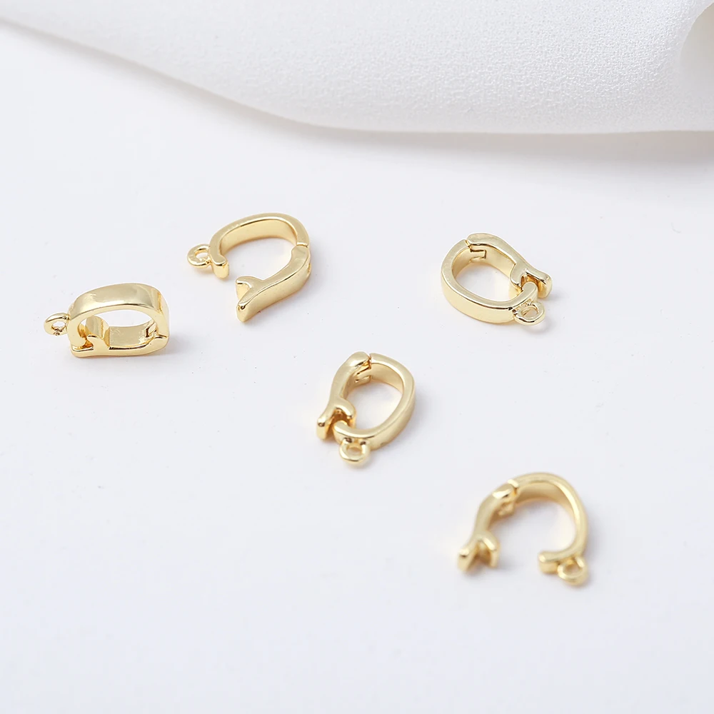 Hinged Pearl Enhancer Clasp Brass Gold Plated Pendant Bail Clasp Connector For Diy Bracelet Necklace Jewelry Making Accessories