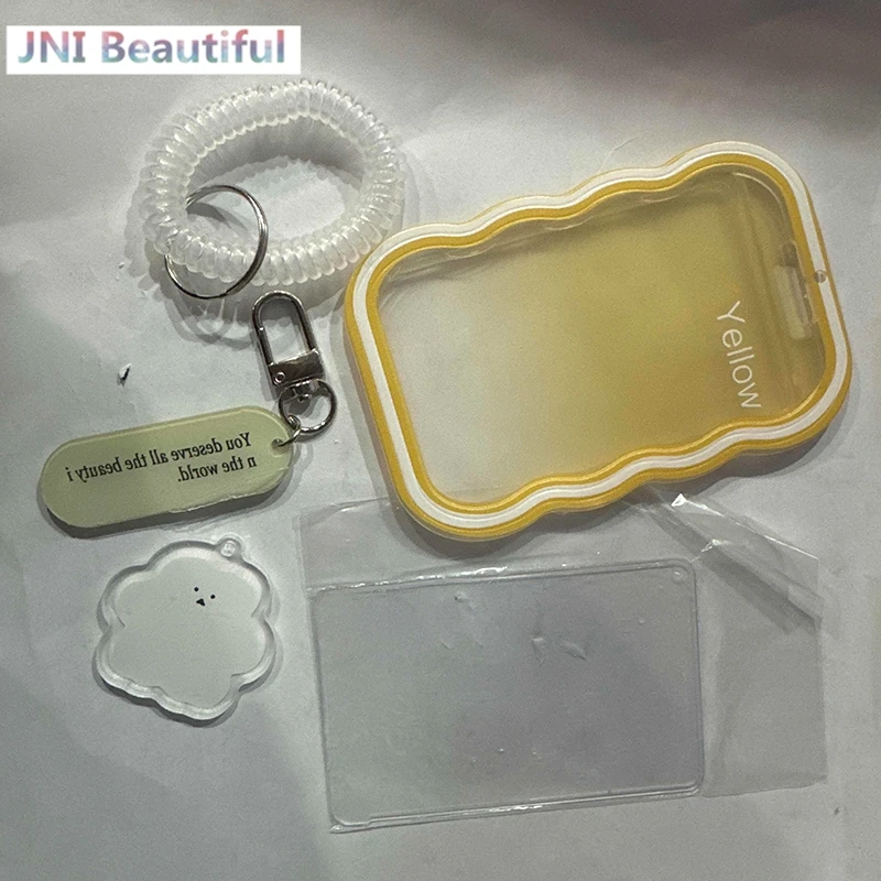 Creative Design Kpop Photocard Holder Transparent Card Holder Keychain Photo Sleeves Bus Card Student Card Case Photo Protector