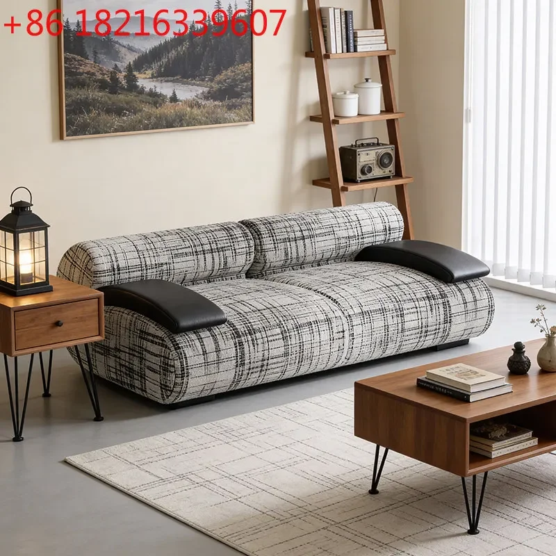 YAO Wabi-Sabi Vintage Style Designer Straight Row Sofa Small Apartment Trendy Apartment