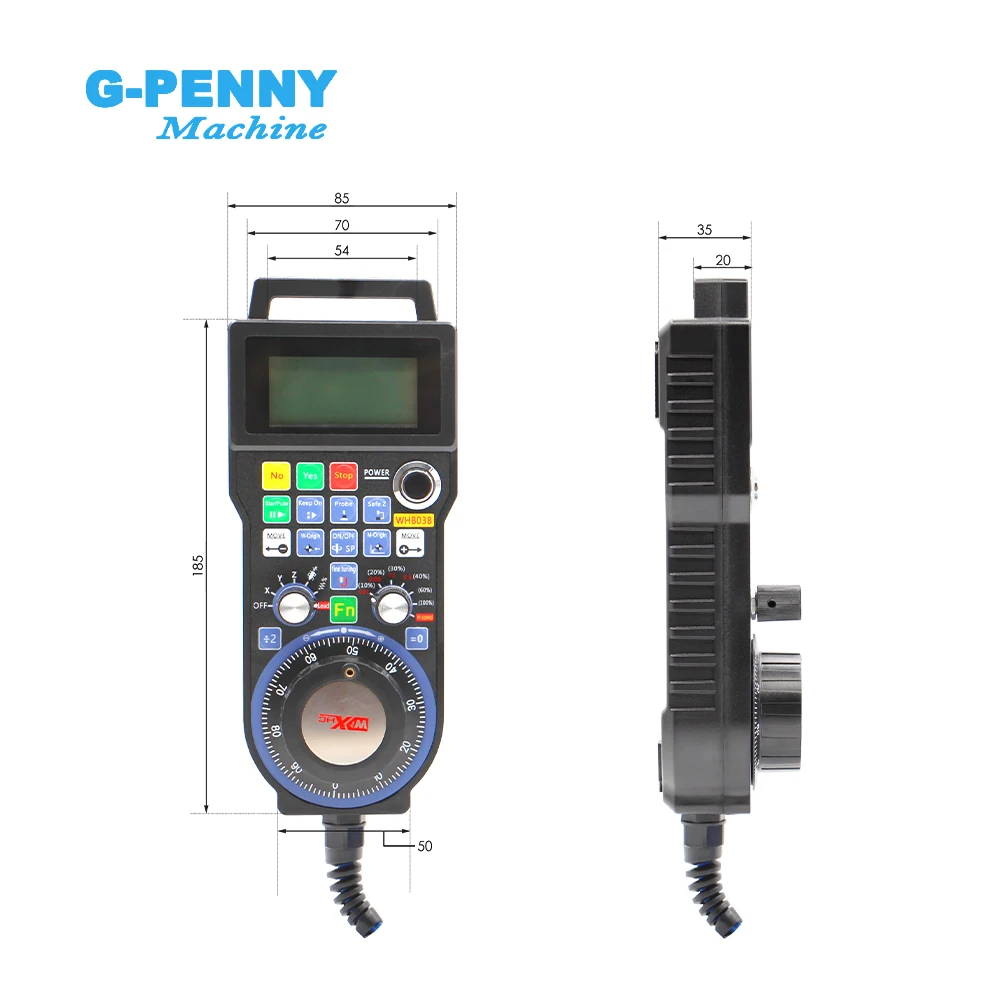 G-PENNY NC Studio Pendant MPG CNC Handwheel with wire 3 Axis Handwheel Manual USB Receiver 40 meters distance LBH03B