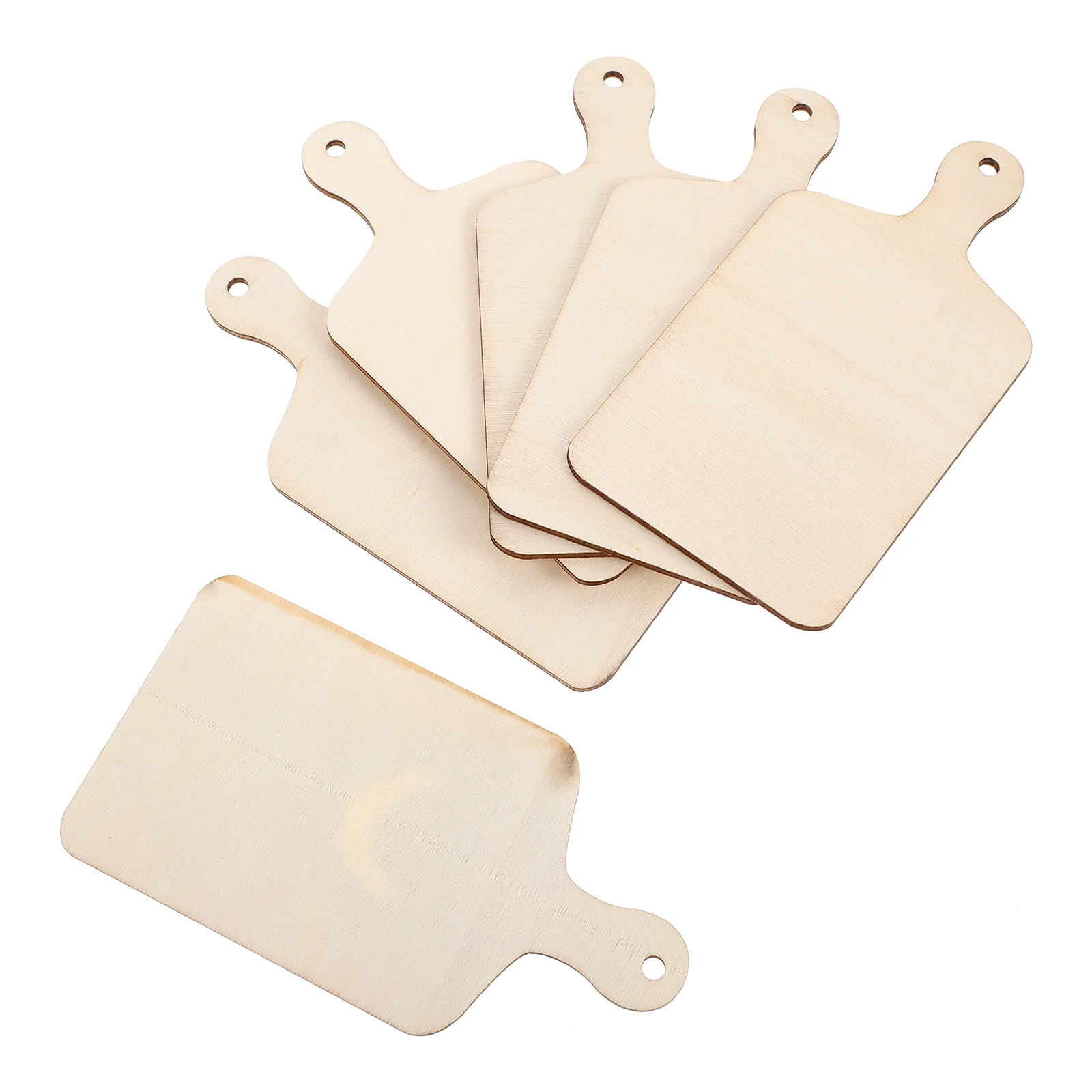 6 Pcs Table Coasters DIY Wooden Cutting Board Crafting Chopping Boards Ceramic Tile Blank Trays Cake Unfinished Mini Child