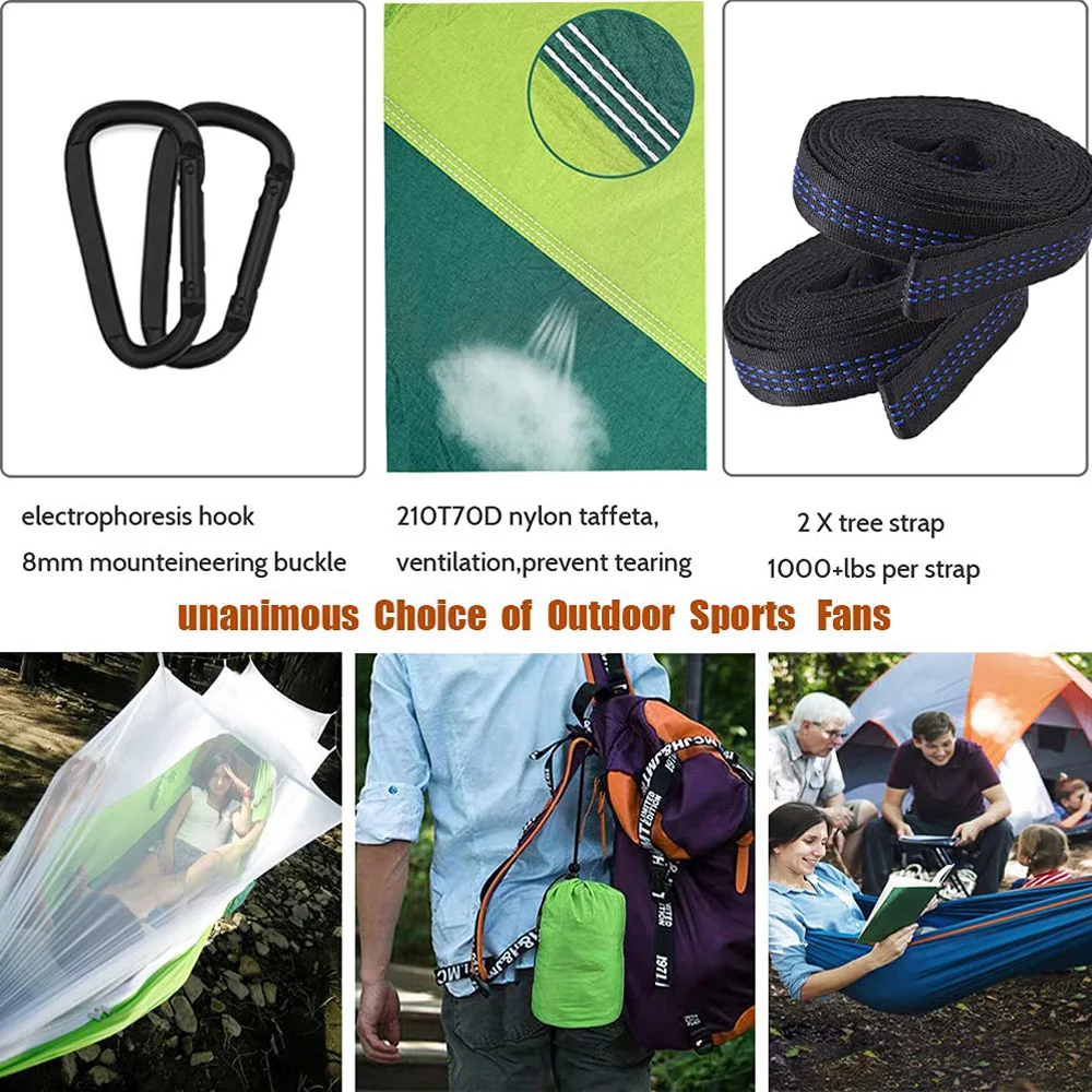 Outdoor Automatic Quick Open Mosquito Net Hammock Tent With Waterproof Canopy Awning Set Hammock Portable Pop-Up Travel Hiking