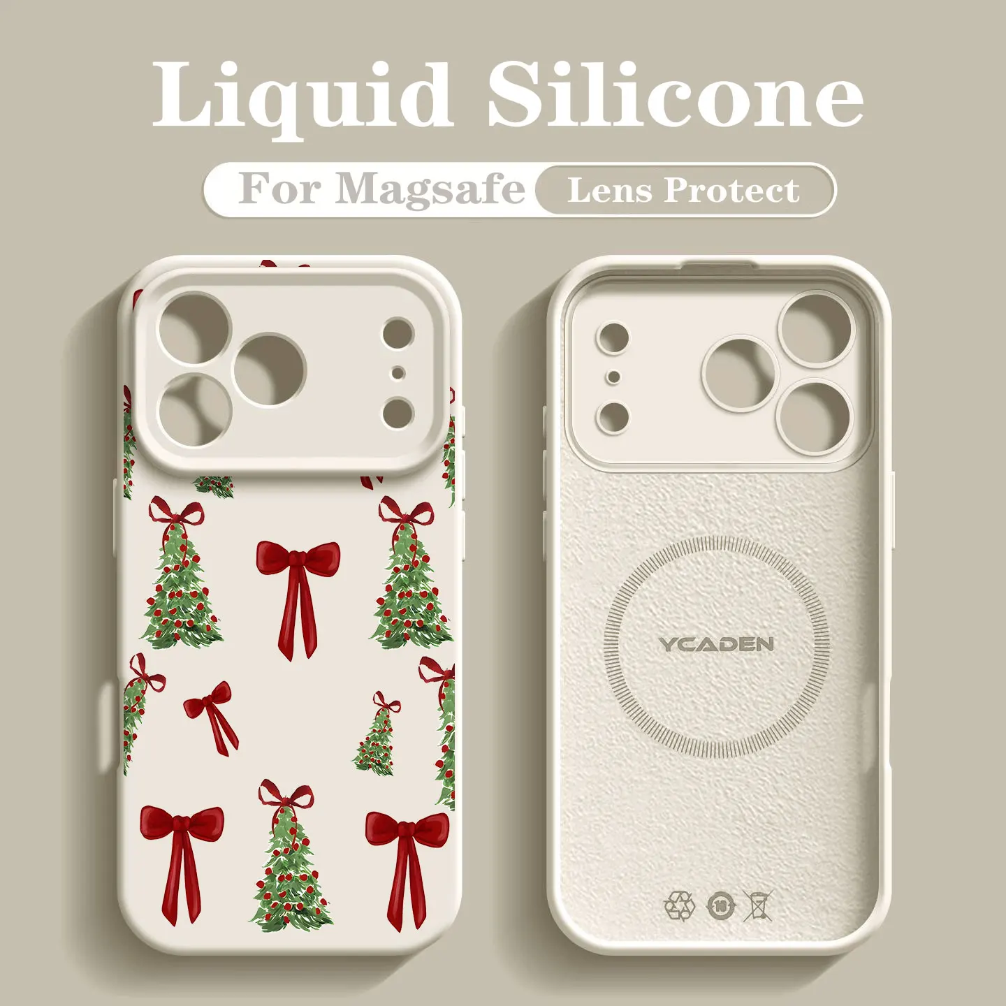 Phone Case For Samsung Galaxy S26 Plus S26 S25 S24 S23 Ultra Plus Wireless Charge Magnetic Aesthetic Christmas Tree Bow Cover