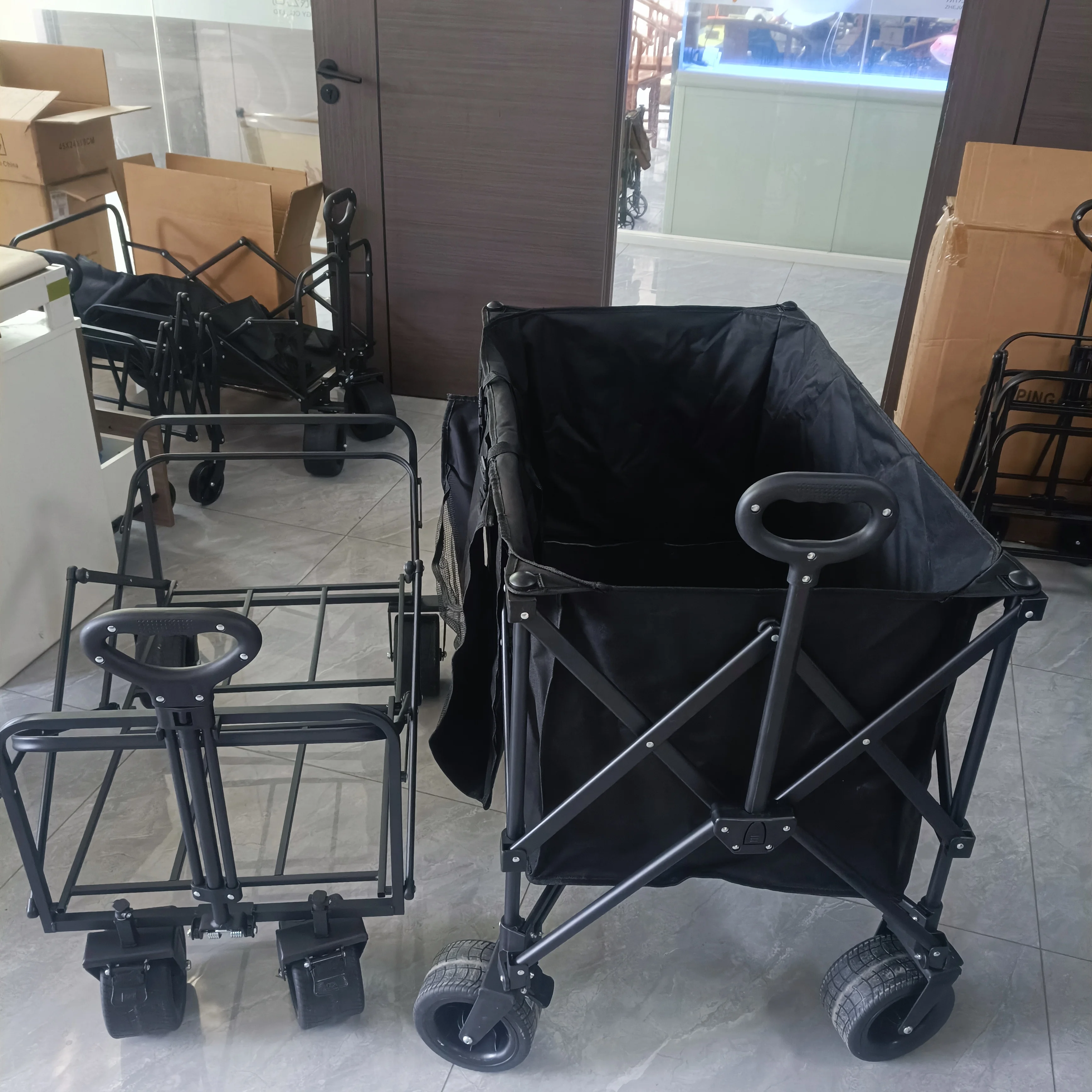 

300L Capacity Folding Hand Trolley Practical Garden Trolley Transport Trolley for Shopping Beach Handcart Foldable Hand Cart