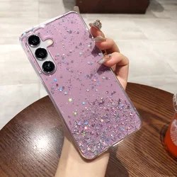 Glitter for S24 Case Soft Epoxy Silicone Clearcover for Samsung S25 S24 ULTRA S23 PLUS S22 A15 A05 S26 A25 A24 A55 A35 A34