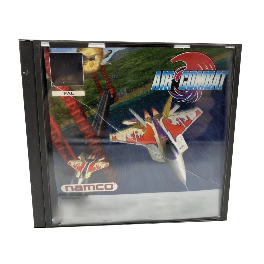 PS1 air Combat PAL مع لعبة قرص النسخ اليدوي، محطة وحدة التحكم بفتحة سفلية سوداء، 1 جزء لعبة فيديو للسائق الضوئي القديم