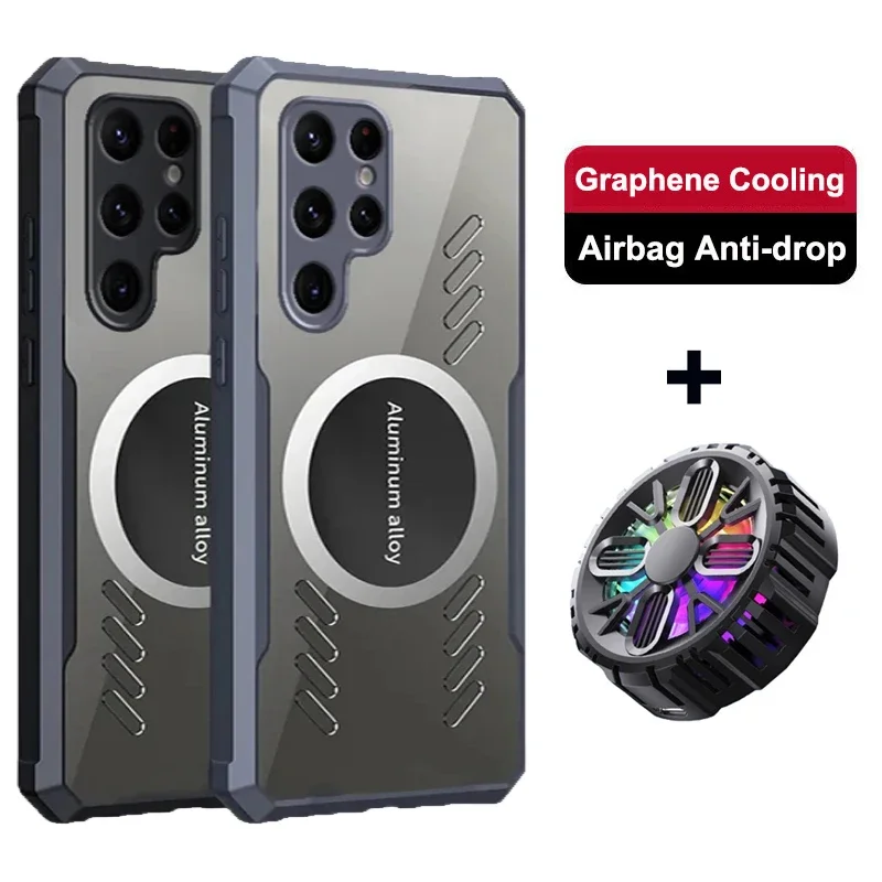 

Для Samsung Galaxy S24 Plus ультра прозрачные охлаждающие чехлы с рассеиванием тепла магнитный лист силиконовая мягкая задняя крышка чехол для телефона