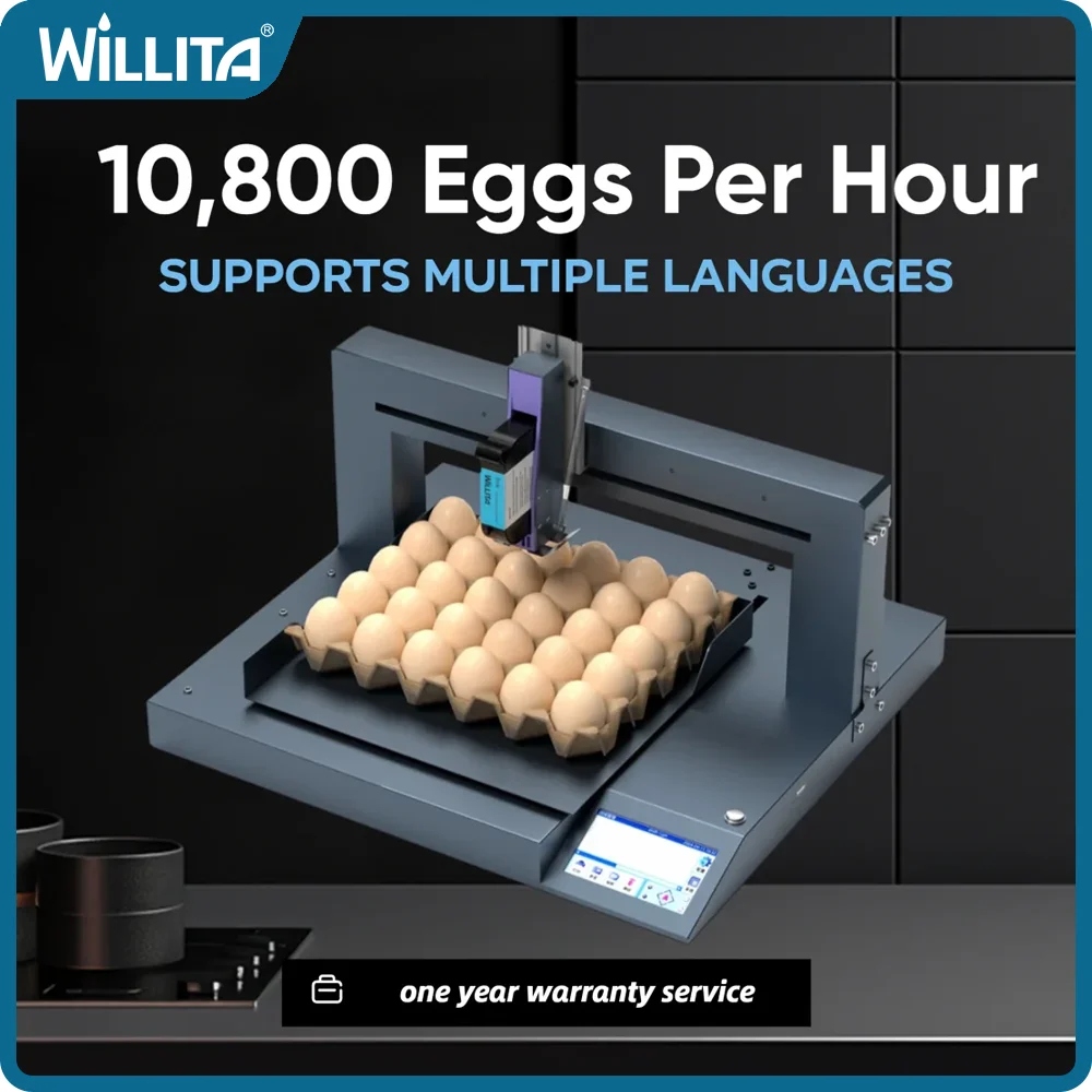 Single Head Screen Model Auto Egg Inkjet Printer for Label Expiry Date Stamp Inkjet Logo Barcode Printing Coding Machine On Eggs