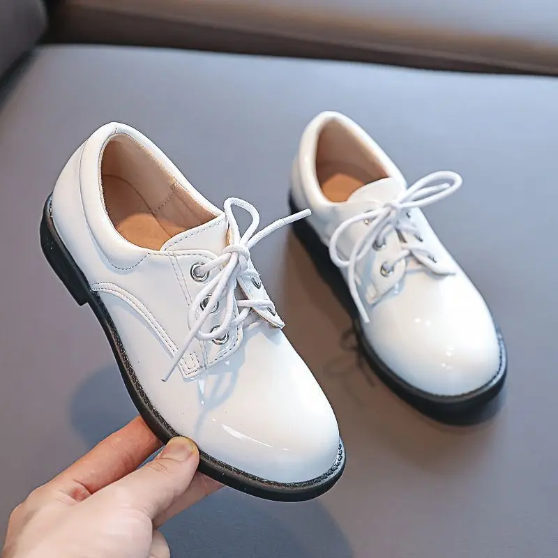 

Формальные кожаные туфли для мальчиков, новые детские черные туфли в британском стиле для свадебной вечеринки, выступления на сцене, студенческие модельные туфли