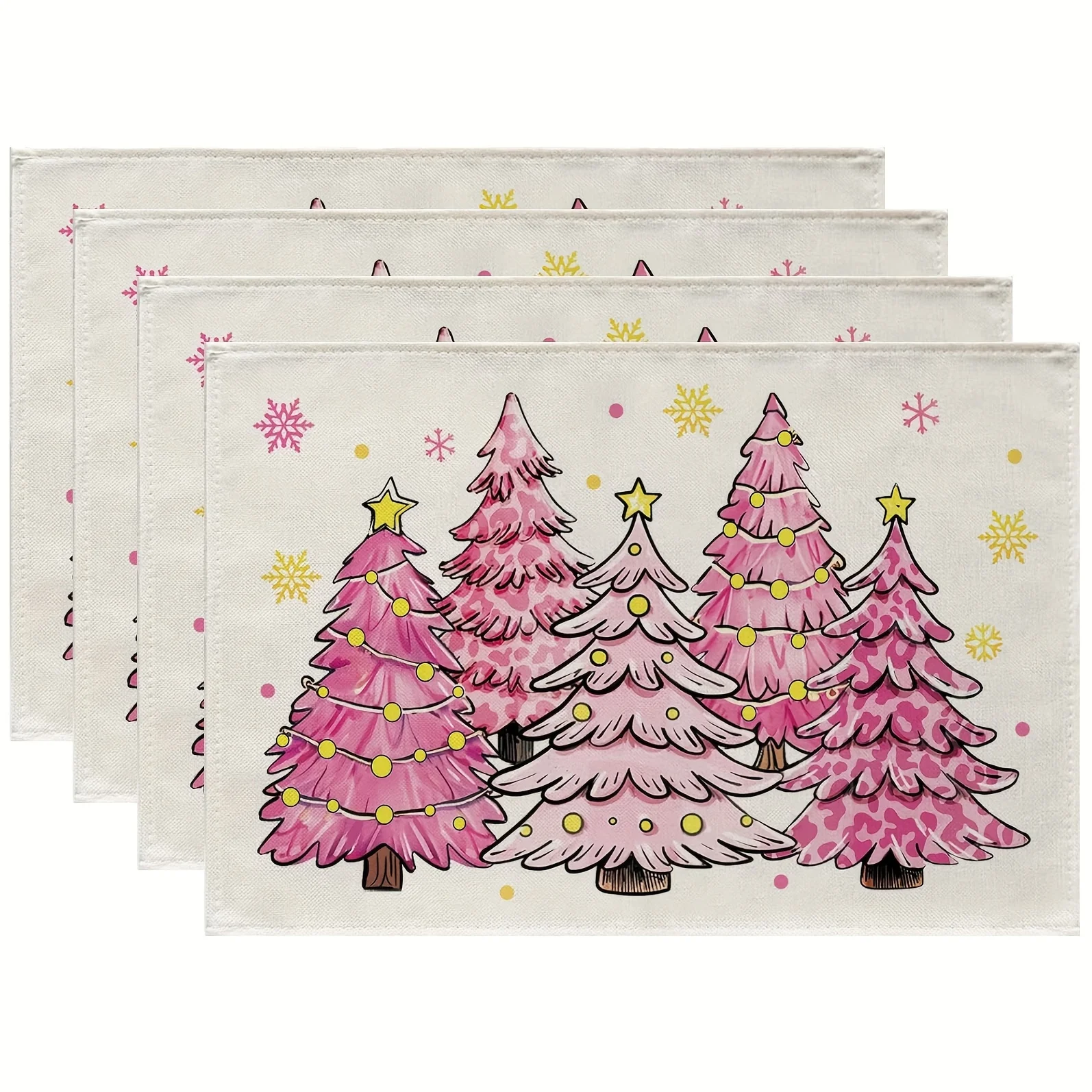 Snowman Gingerbread Xmas Tree  Placemats Table Decor Kitchen Dining Room Christmas Party Winter Family Supper Table Gift