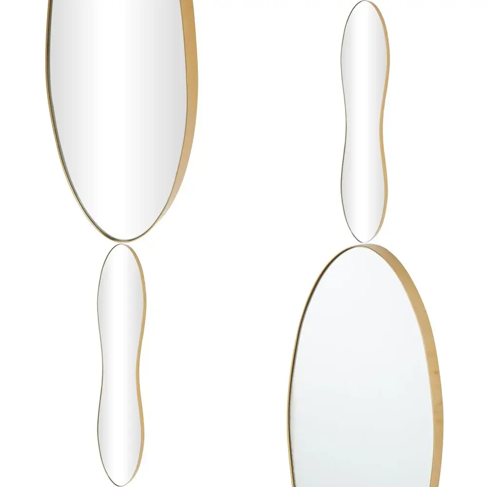 

Стильное высокое волнистое настенное зеркало для прихожей, 9 x 1 x 45, золотистое