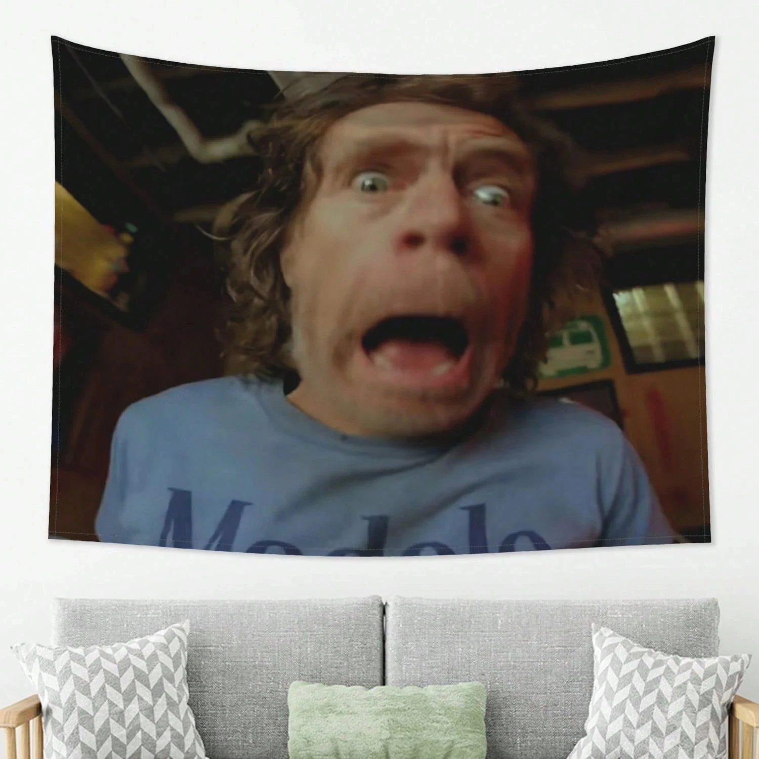 Frank Gallagher Pop Art Tapestry, 2D Plane Print Peach Beige Wall Hanging, TV Show Decor for Living Room Bedroom Party