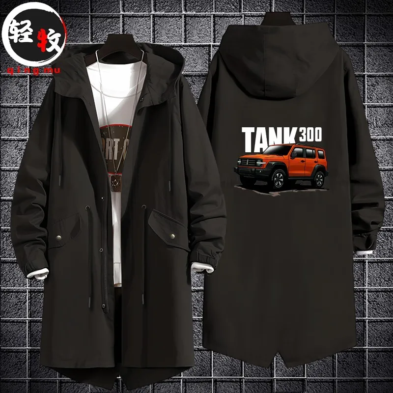 

TANK Wei WEY Tank 300 Off-Road Vehicle Owner's Club Mid-Length Windbreaker Jaet Modified Car Frie Gathered Outerwear