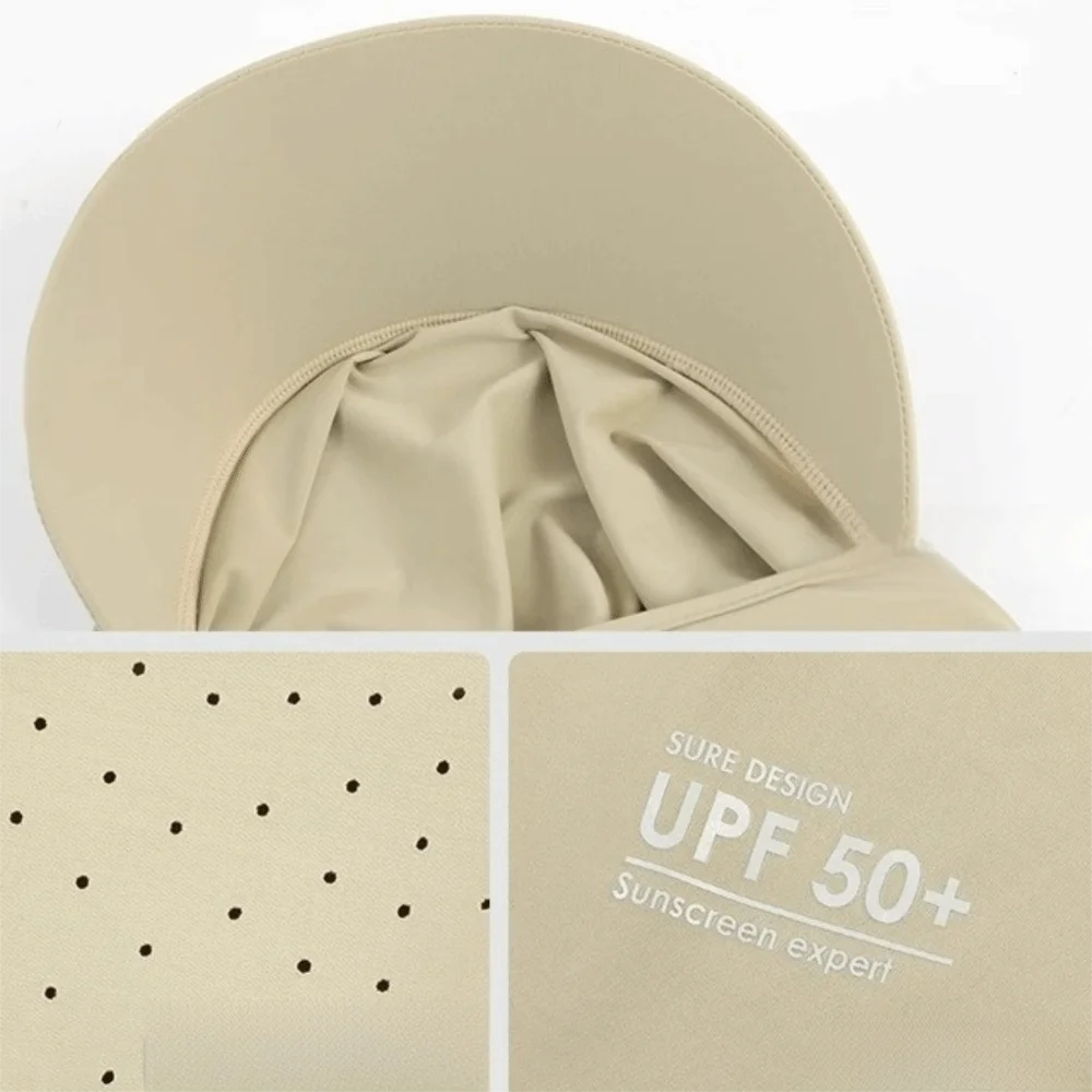 Ice-Silk Full-Face UV Protection Hood Integrated Moisture Absorbing All-in-One Sun Hat Neck Scarf Solid Color