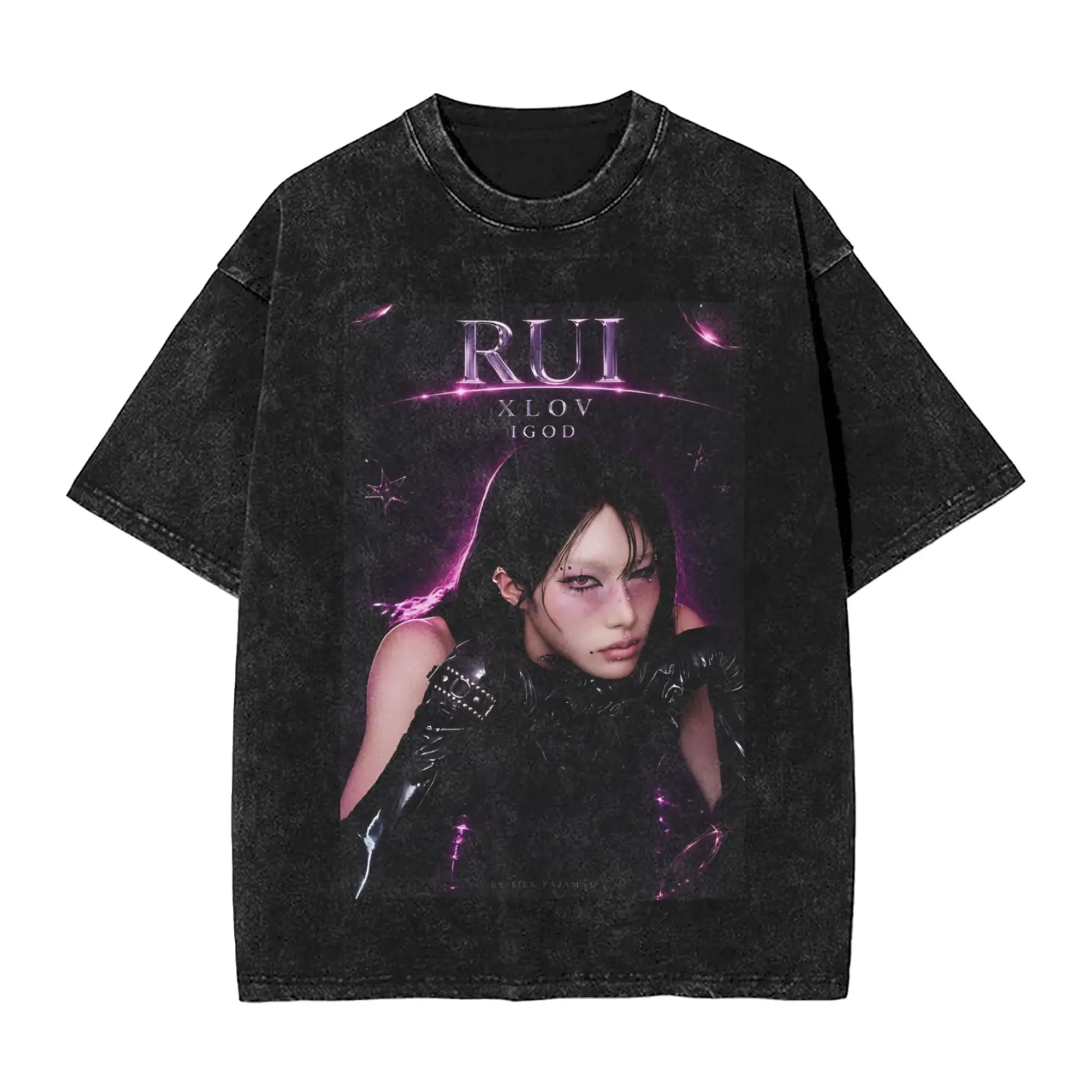 XLOV UXLXVE Members Washed T Shirts Streetwear Hip Hop Novelty T-Shirt  Tees for Men Women Short Sleeve Oversize
