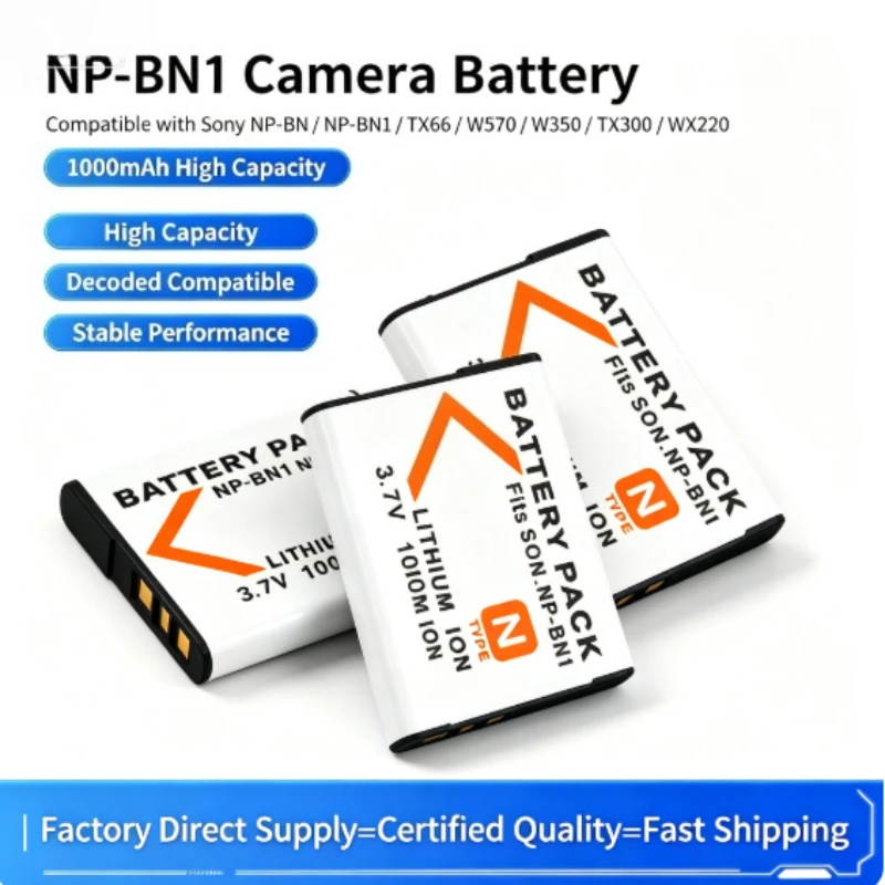1000mAh NP-BN1 NP BN1 New Battery for Sony DSC-QX10 DSC-QX100 DSC-T99 DSC-T110 DSC-TF1 DSC-TX5 TX7 TX9 DSC-TX10 Camera