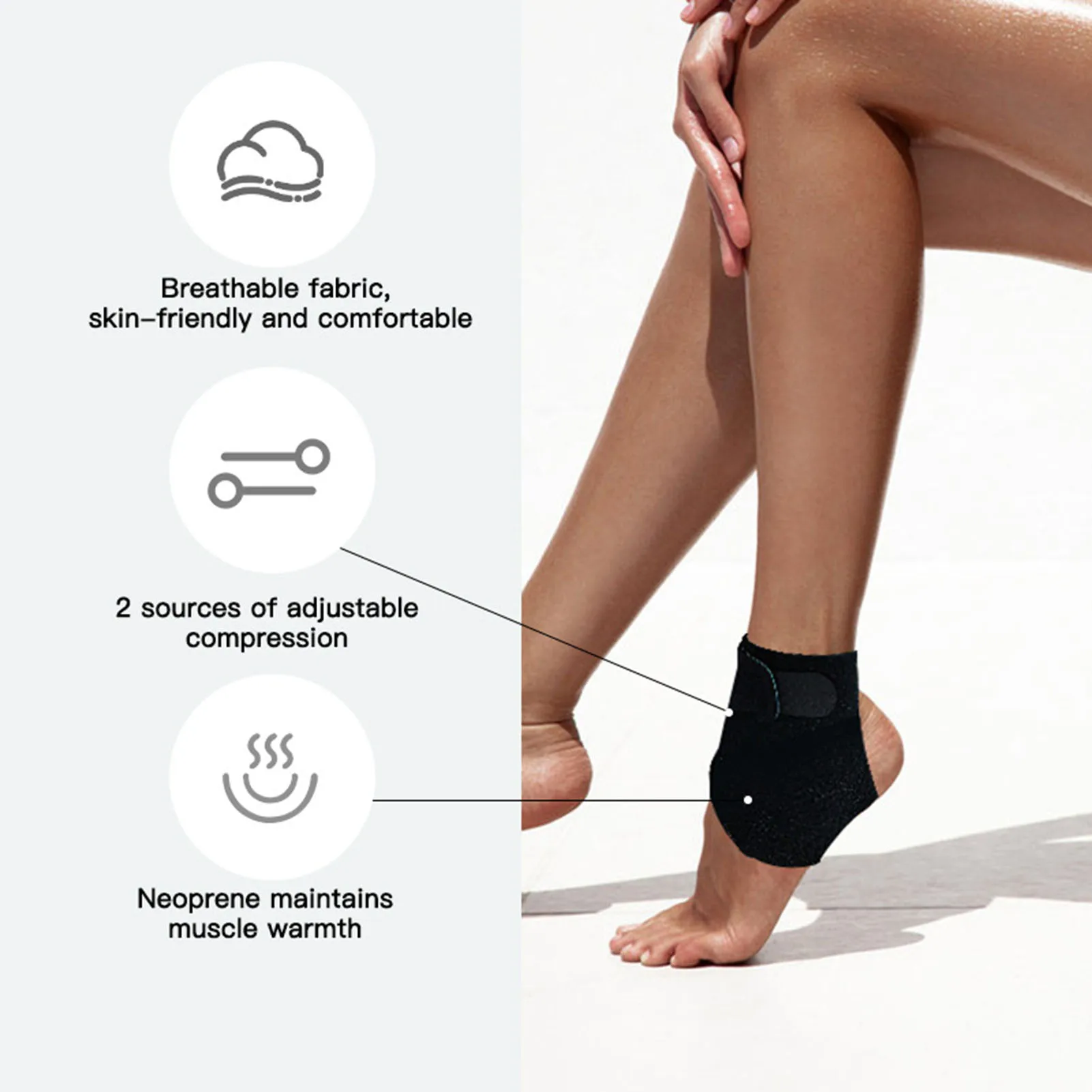 Pilates Sports Ankle Brace Protective Gear Reducing Pain Sprains Soreness Sleeve for Tendinitis Sprain Swelling