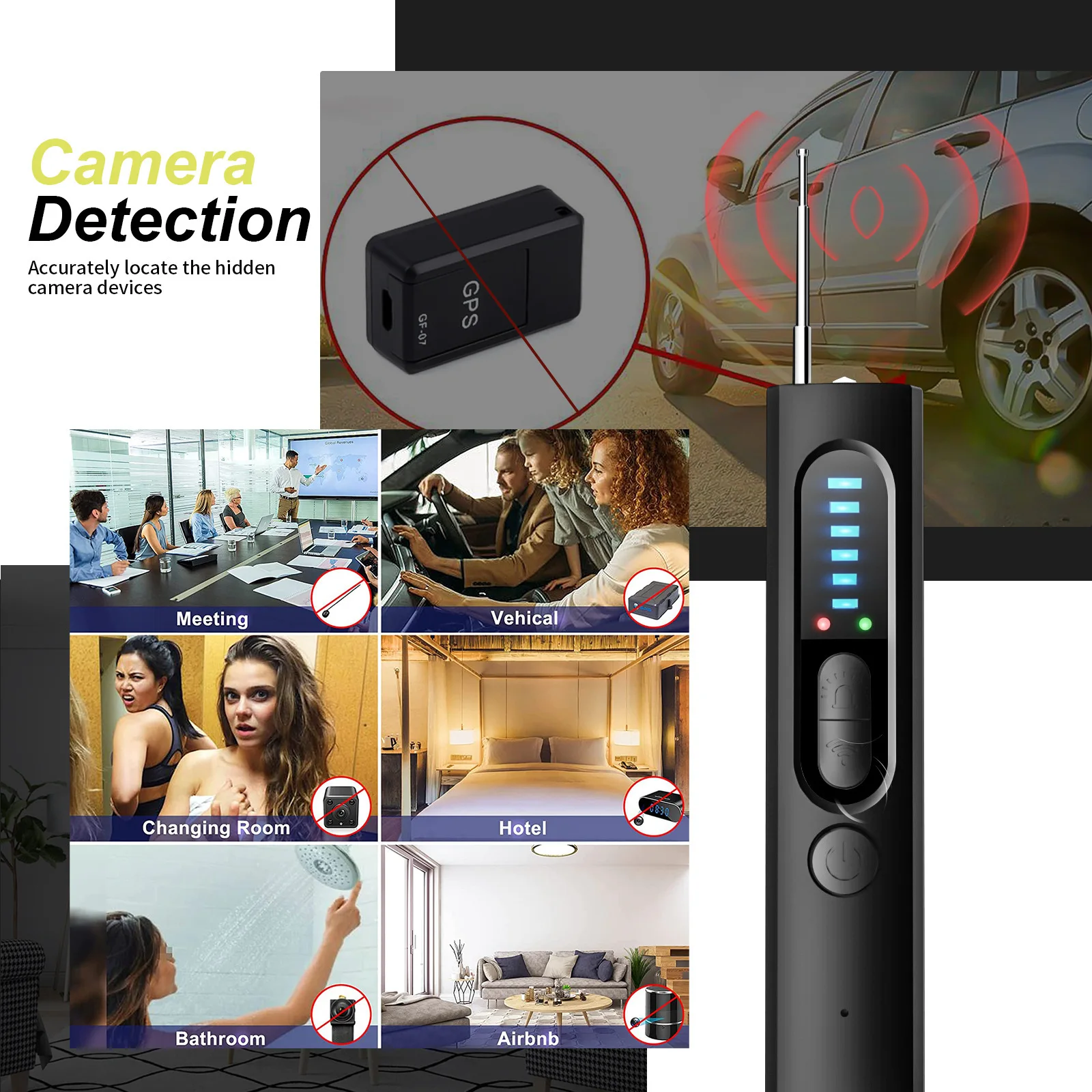 X13 New Anti-candid Camera Detector Ues for Monitoring Pinhole Hide Camera Recorder Car GPS Positioning Anti-peeping Detector