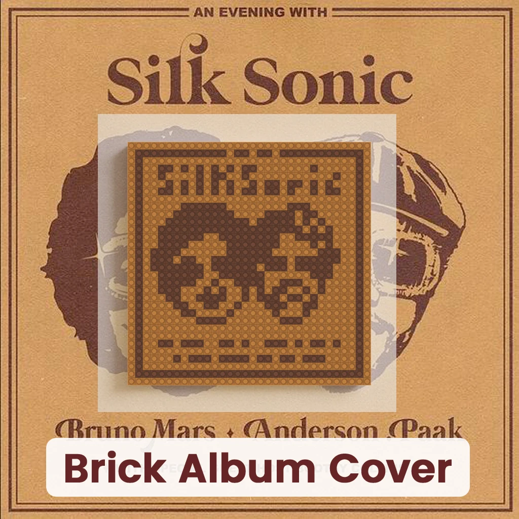 

Bruno Mars Pop Music MOC Building Blocks Pixel Brick Mosaic Art Album Cover Wall Decor Home Living Room Bedroom Poster Gift