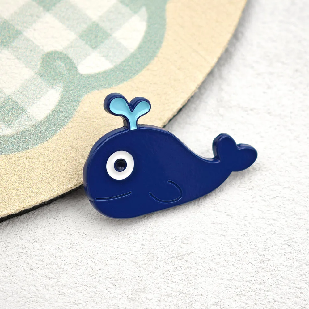 Niedlicher blauer Wal-Emaille-Anstecker, sprudelndes Ozean-Tier, Metallabzeichen, Kawaii-Reversnadeln, Brosche für Rucksack, Kleidung, Schmuck – Detail 10