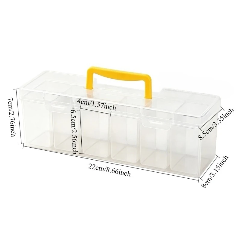 Transparenter Werkzeugorganizer mit Mehreren Fächern, Aufbewahrungsbox für Werkzeugteile und Hardware mit Tragegriff für Hausorganisation und Garage – Detail 1