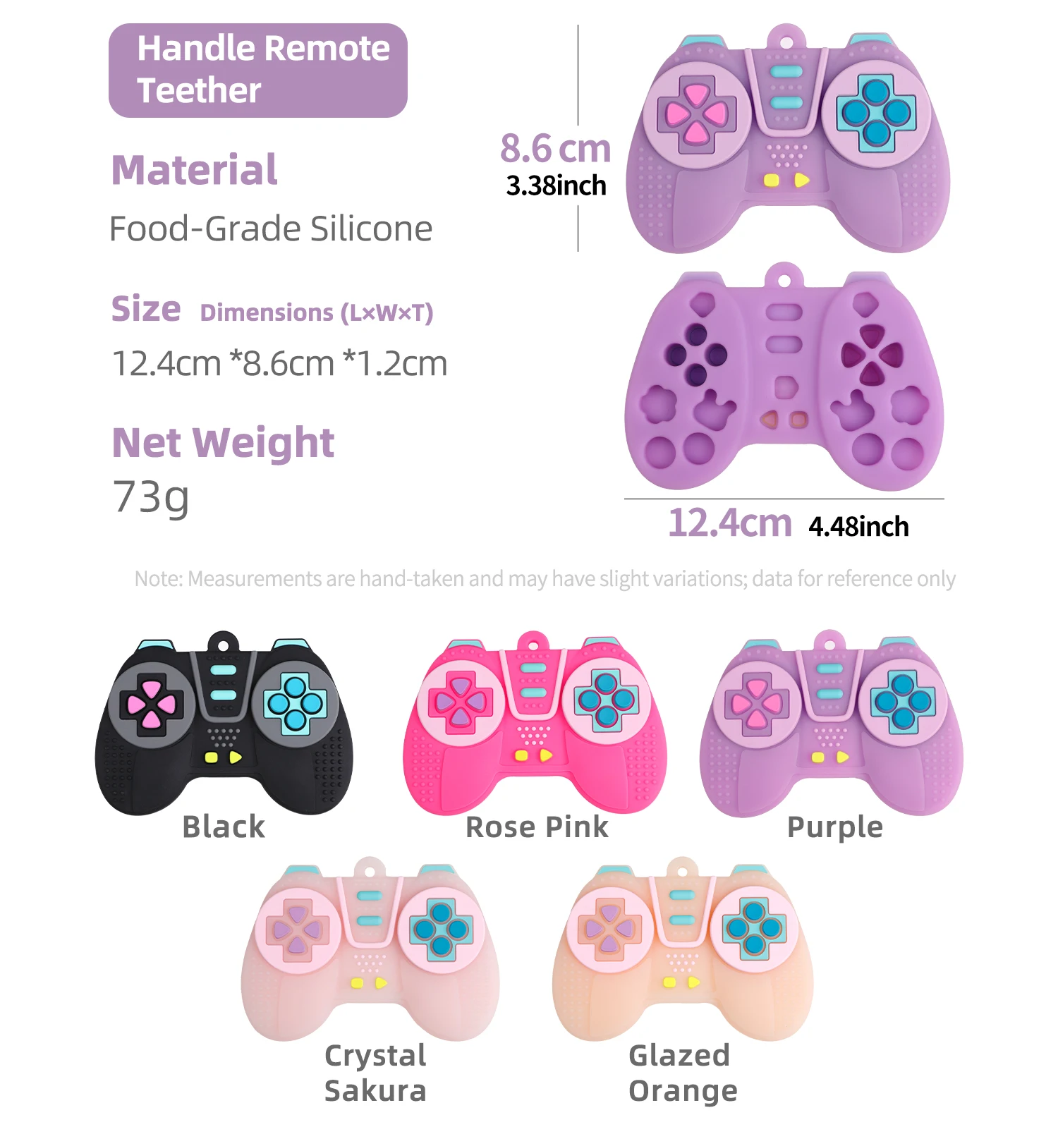 Baby Silicone Remote Control + Game Controller Teething Set Bpa-Free Teething Toy Soothing Teether Sensory Training Toy for 3-12 Months Old Babies view 4