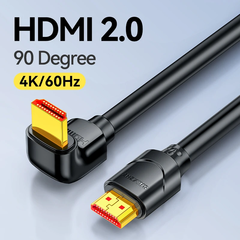 SAMZHE 90/270 Degree Angle HDMI Cable 4K/60Hz HDMI-Compatible 2.0 Cable Video Audio HDMI Cable For RTX 3080 PS4 Xbox
