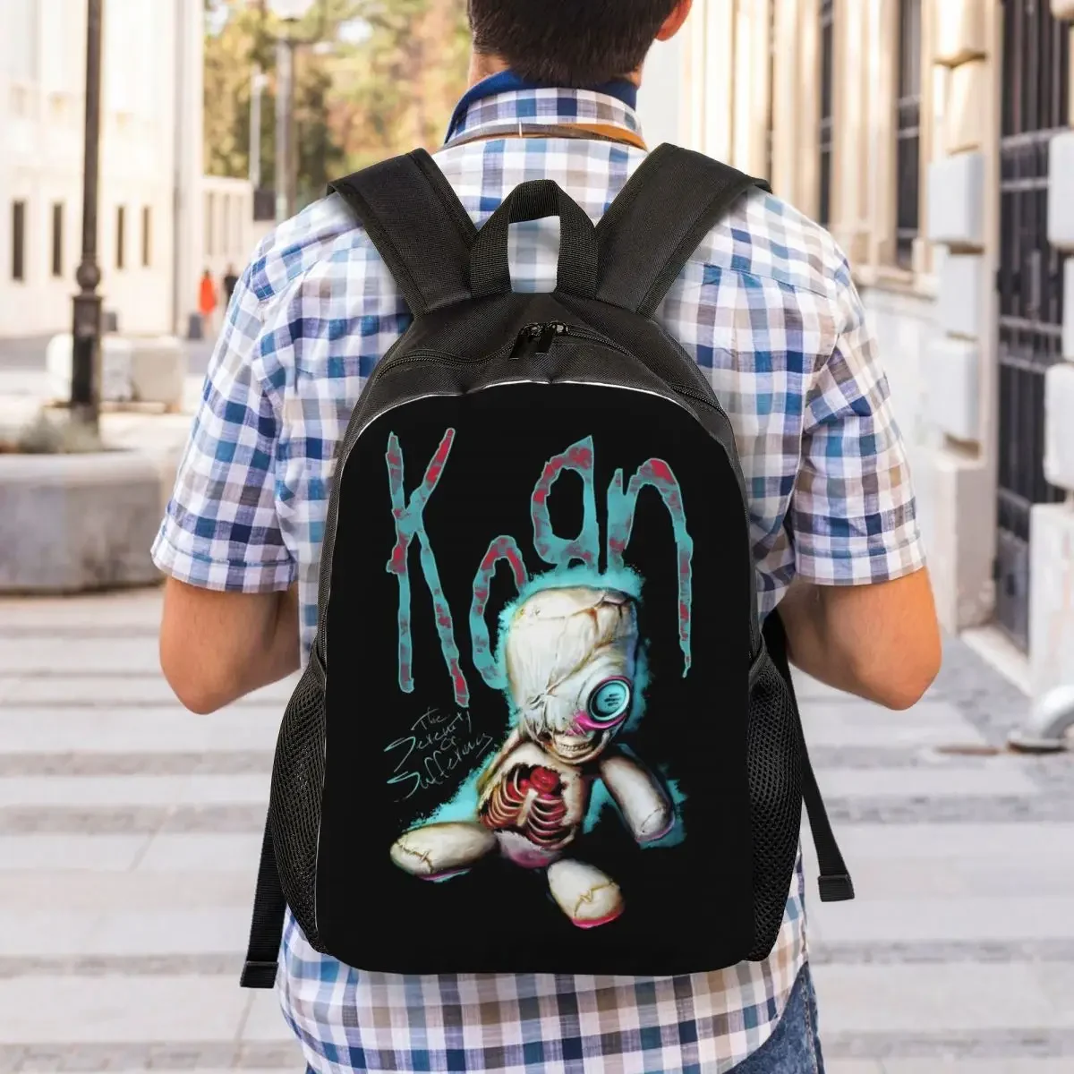 Custom Korns Heavy Metal Music Hard Rock Travel Backpack Women Men School Computer Bookbag Band College Student Daypack Bags