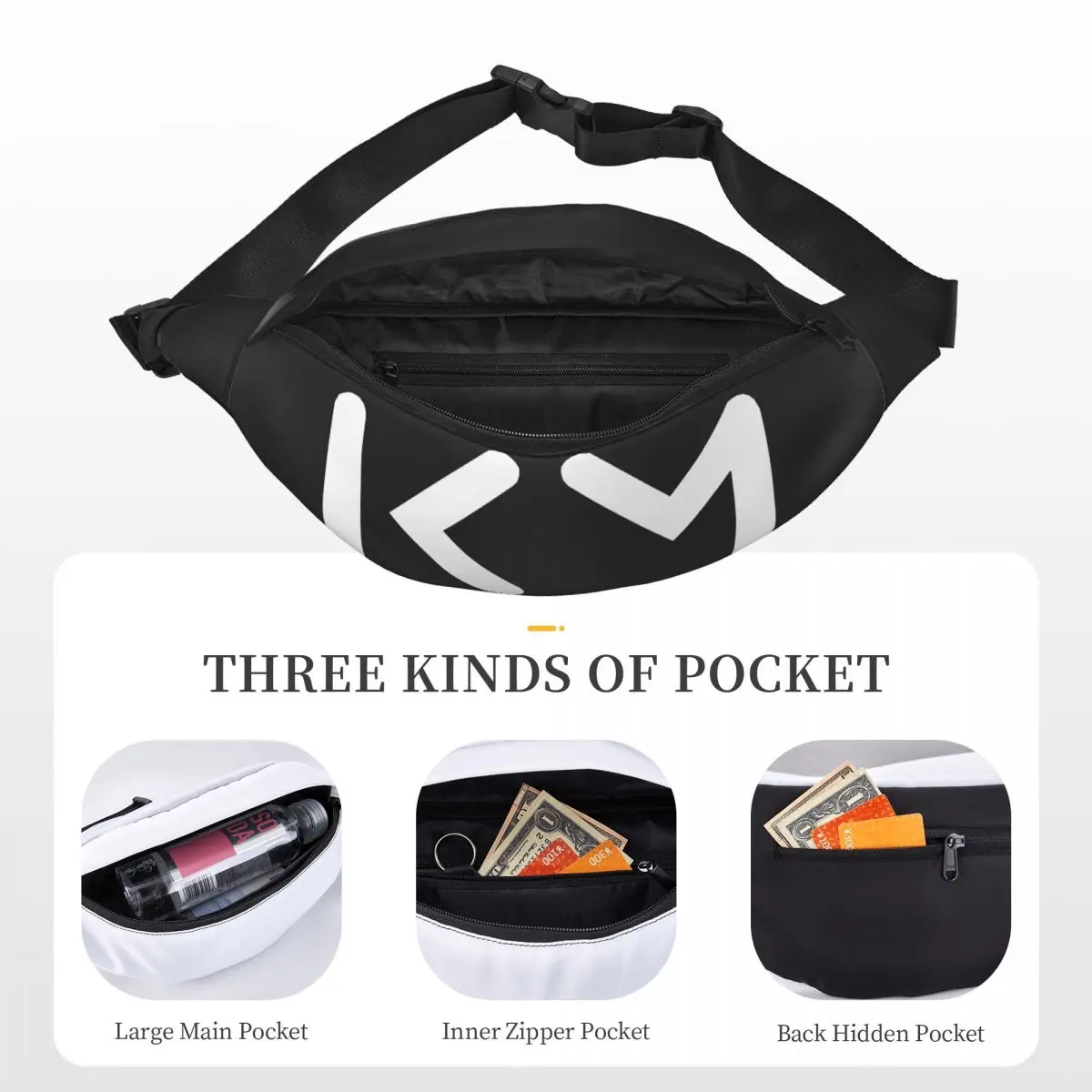 KM Mbappe Unisex Waist Bag Multifunction Sling Crossbody Bags Chest Bags Short Trip Waist Pack