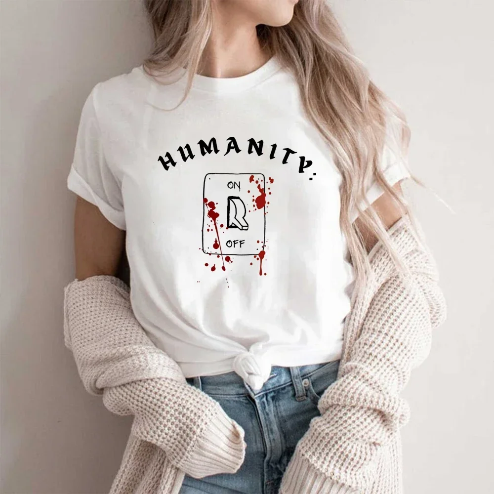 Humanity Switch Off The Vampire Diaries T Shirt Salvatore Brothers Shirt TV Gift Graphic Savings Women Harajuku Graphic T Shirts