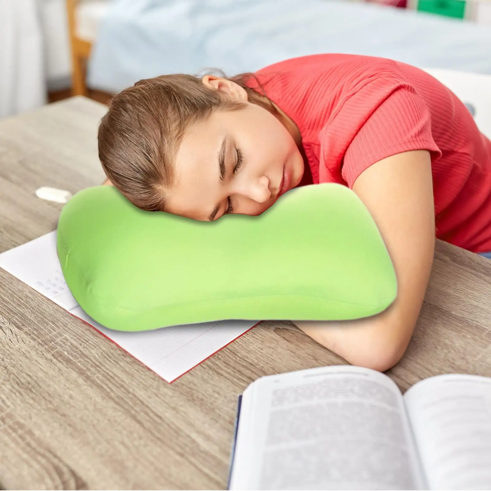 Bead Pillow Cervical Pillow Portable Support Headrest Cushion for Camping Road Trip Traveling Airplane Car Bed Flight