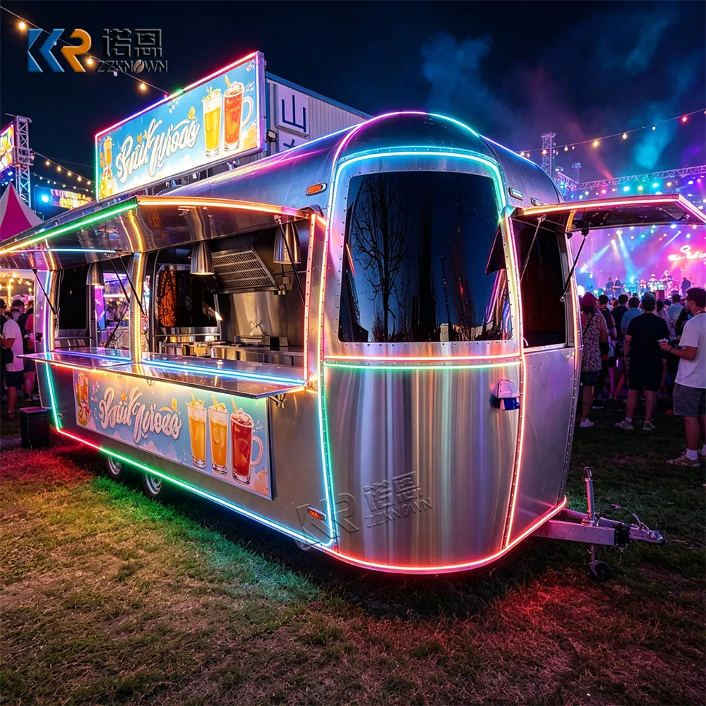 Customized Mobile Coffee Truck Street Hot Dog Snack Cart Food Trailer Compact Mobile BBQ Truck Fully Equipped