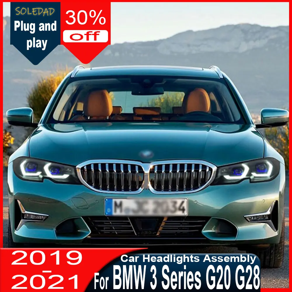 For BMW 3 Series G20 G28 Headlights 2019 2020 2021 2022 Yellow LED DRL HeadLamp 320i 325i LED Signal Accessories