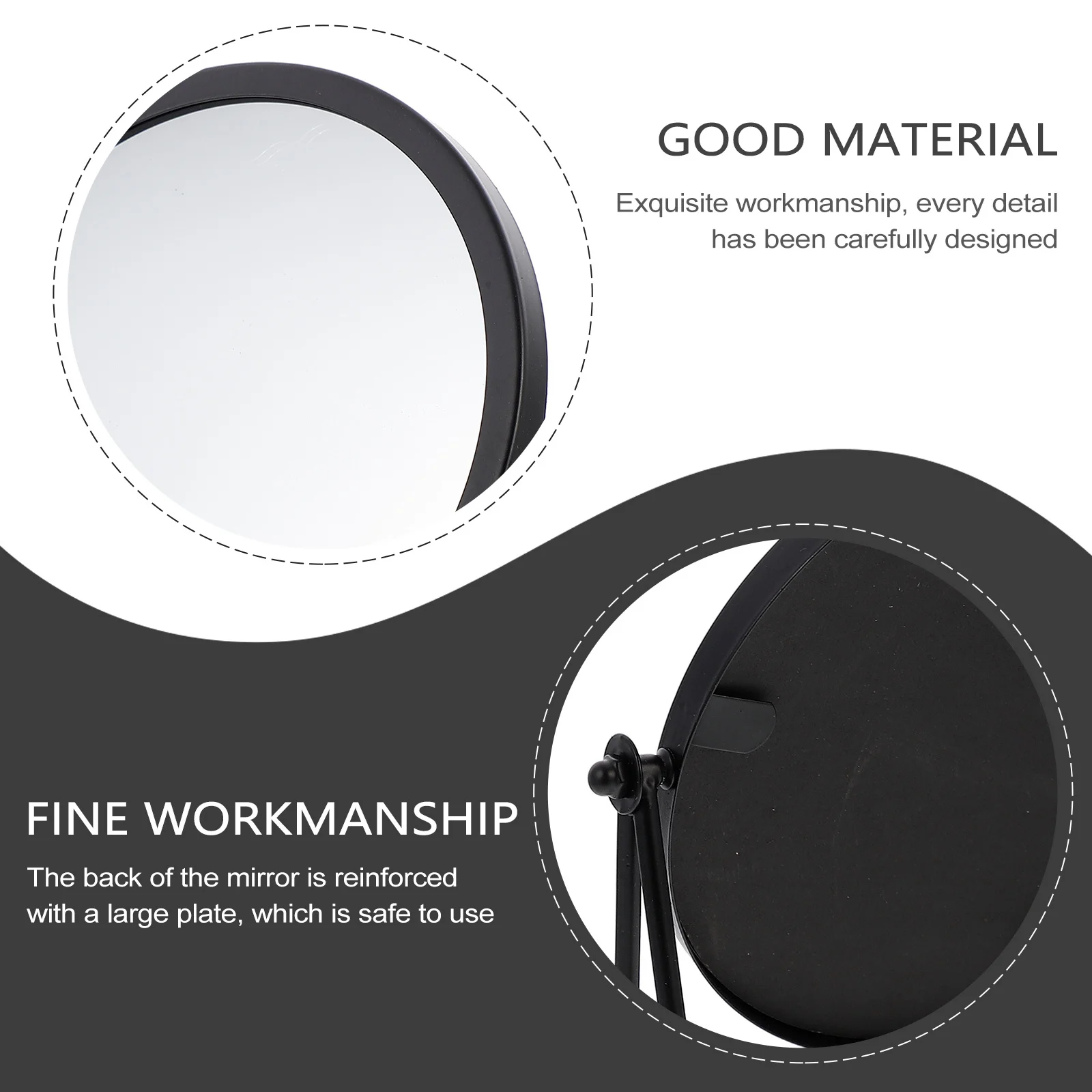 مرآة زينة دائرية دوارة لتطبيق مكياج سطح المكتب على سطح الطاولة، عرض تفاصيل الوجه، تصميم أنيق ونحيف لغرفة نوم هدية للنساء #6