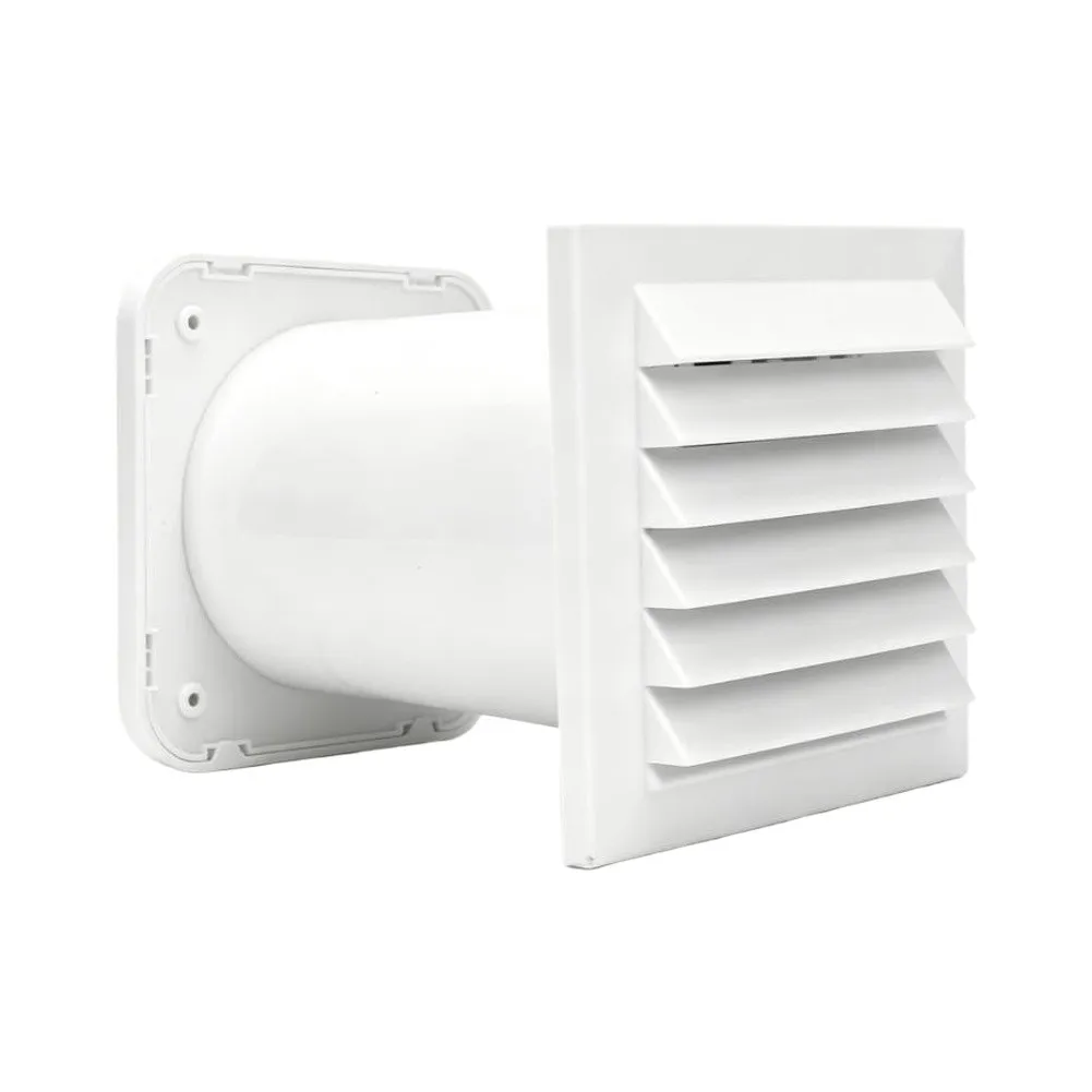 Wall-Fixed Ventilator with Pressure Outlet Mechanism and Rainproof External Louvers for Consistent Ventilation