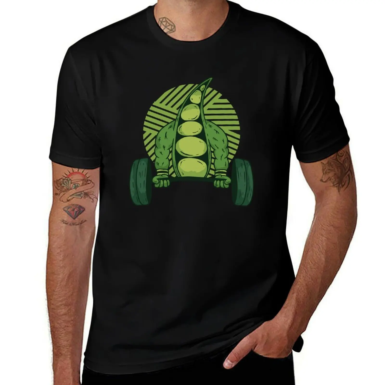 

bean weightlifter T-Shirt cheap stuff hippie clothes heavyweights black t-shirts for men