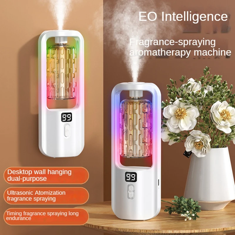 Diffuser Fragrance Essential Oil Aromatherapy Machine Timing Air Freshener Colorful Light Living Bedroom Toilet Easy To Use