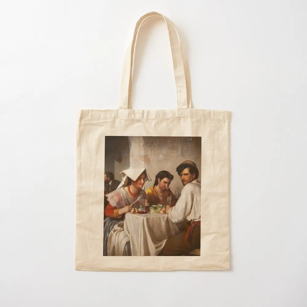 

Carl Bloch - In a Roman Osteria Tote Bag shopper bag woman Large bags for women Canvas Tote Bag