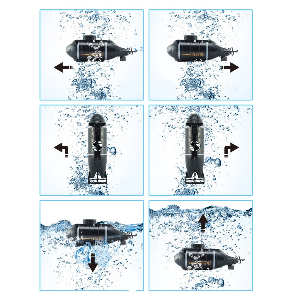 6 채널 RC 잠수함 모델 미니 스피드 보트 시뮬레이션 수중 원격 제어 항공기 캐리어 장난감 선물, 방수 R/C 상어